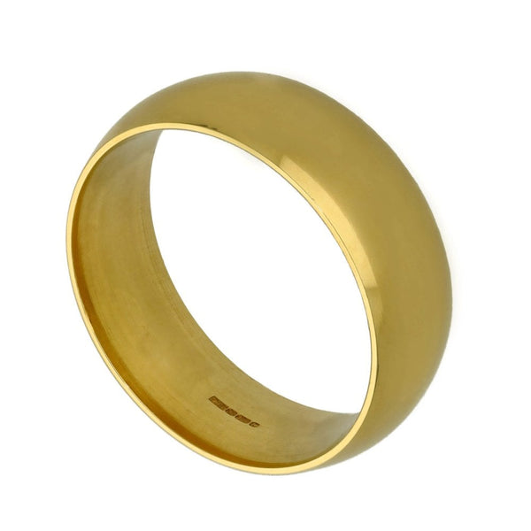 Gents 18ct Yellow Gold Court Wedding Ring - 8mm - Size Z½