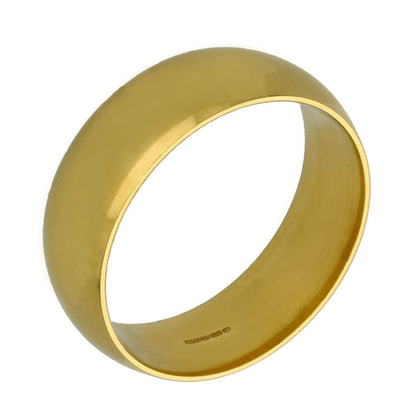 Gents 18ct Yellow Gold Court Wedding Ring - 8mm - Size Z½