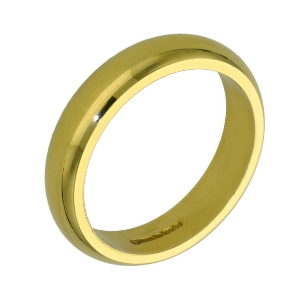 18ct Yellow Gold D-Shape Wedding Ring - 4mm - Size K½