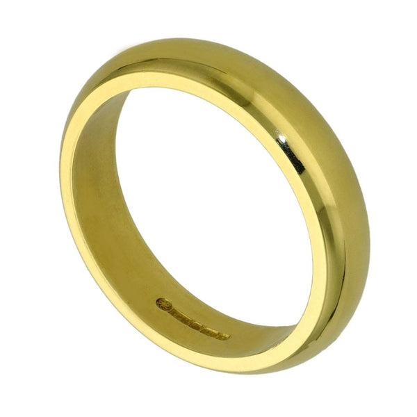 18ct Yellow Gold D-Shape Wedding Ring - 4mm - Size K½