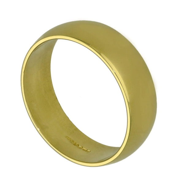 Ladies 18ct Yellow Gold D-Shape Wedding Ring - 6mm - Size Q