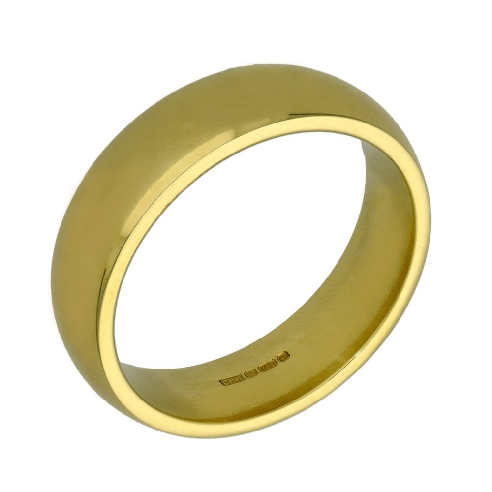 Ladies 18ct Yellow Gold Court Wedding Ring - 5mm - Size K