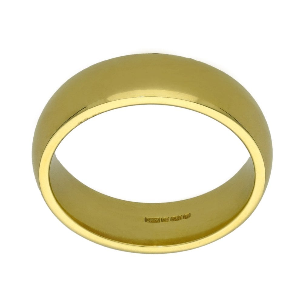 Ladies 18ct Yellow Gold Court Wedding Ring - 5mm - Size K