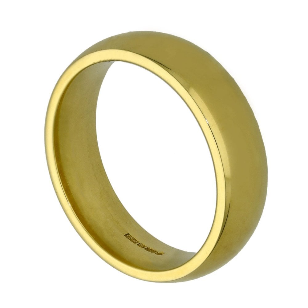 Ladies 18ct Yellow Gold Court Wedding Ring - 5mm - Size K