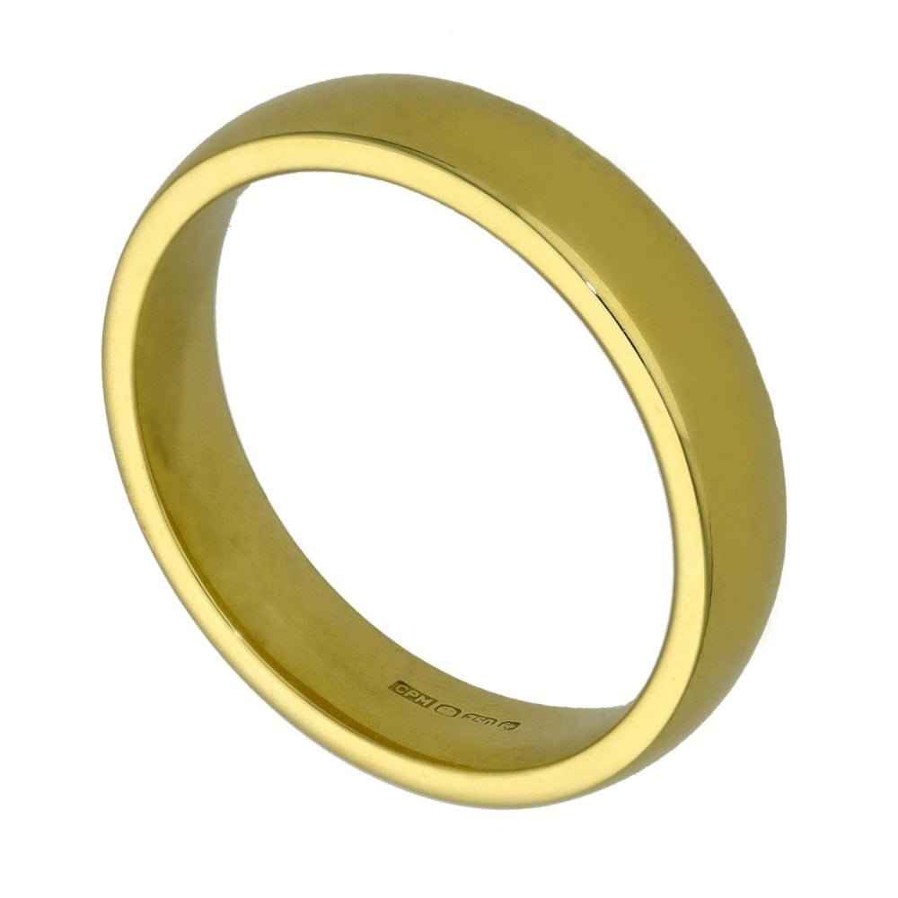 Ladies 18ct Yellow Gold Court Wedding Ring - 4mm - Size N