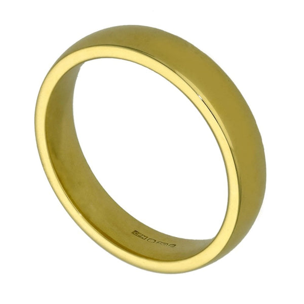Ladies 18ct Yellow Gold Court Wedding Ring - 4mm - Size N