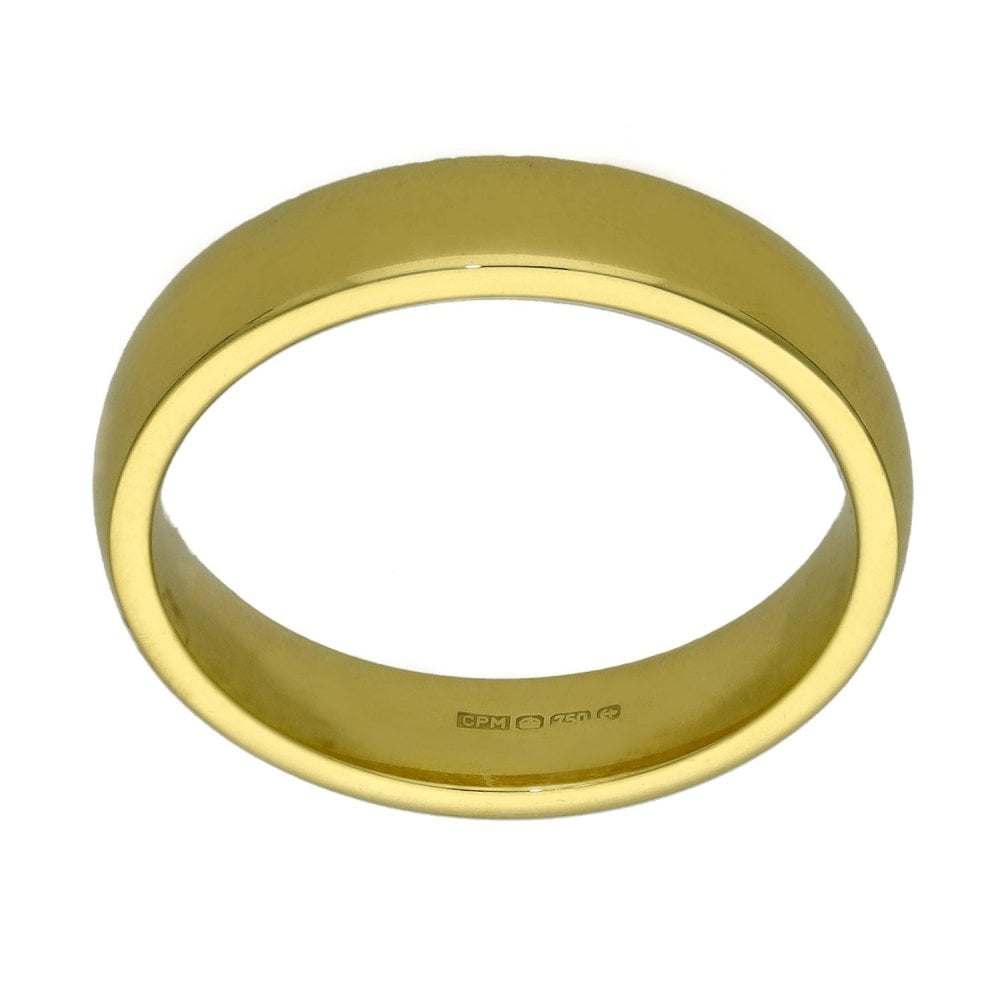 Ladies 18ct Yellow Gold Court Wedding Ring - 4mm - Size N