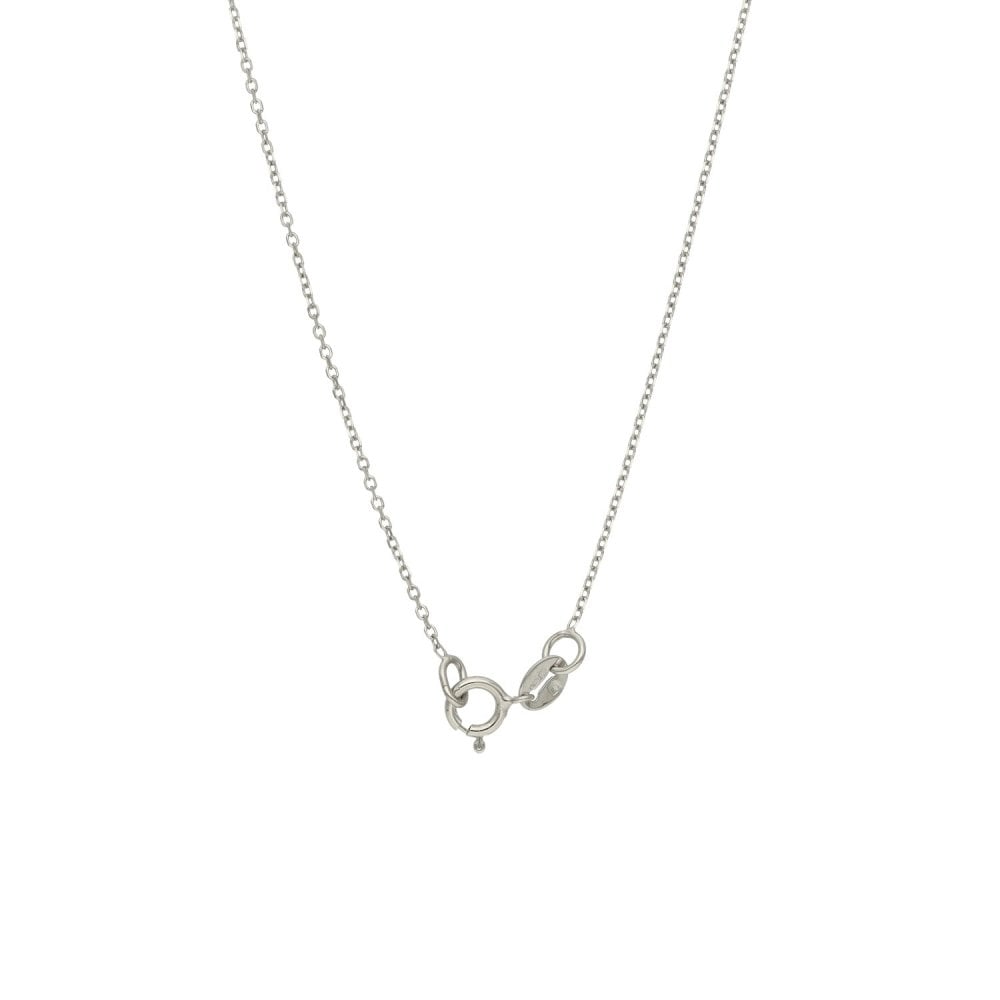 Ladies 18ct White Gold Diamond Heart Pendant & 16" Chain