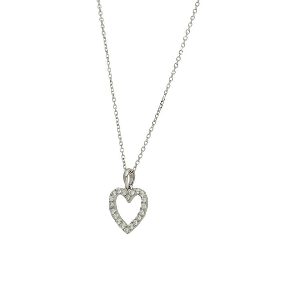 Ladies 18ct White Gold Diamond Heart Pendant & 16" Chain