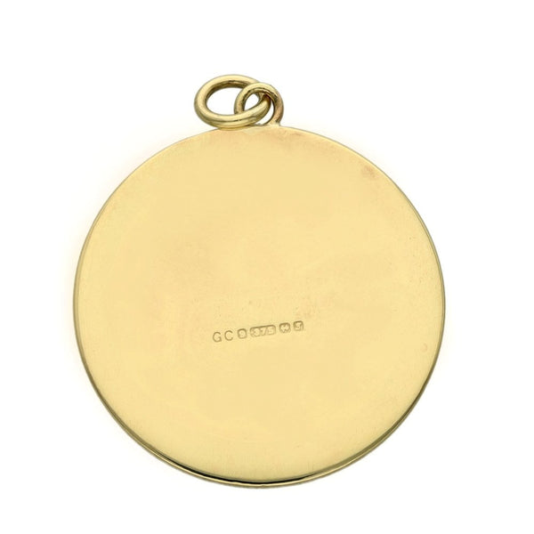 9ct Yellow Gold Round St. Christopher Pendant - 4.4g