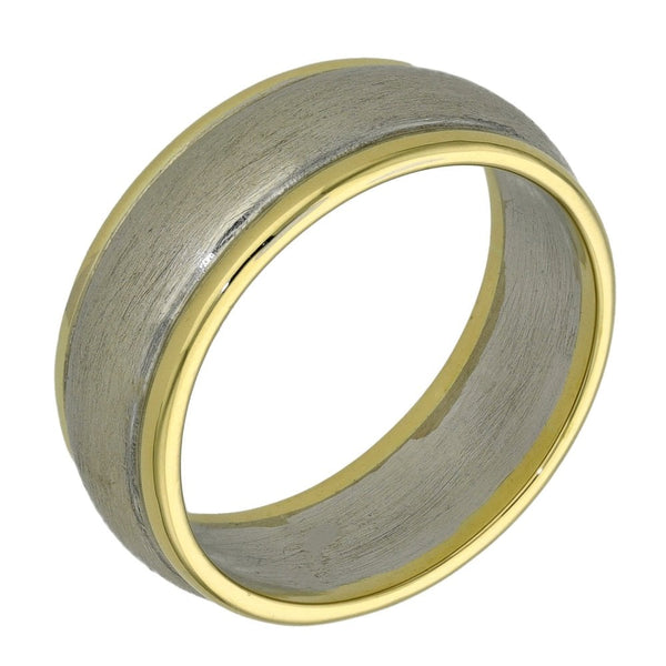 18ct White & Yellow Gold 8mm Wedding Band Ring - 10.0g