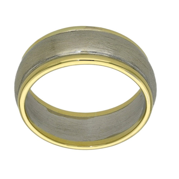 18ct White & Yellow Gold 8mm Wedding Band Ring - 10.0g