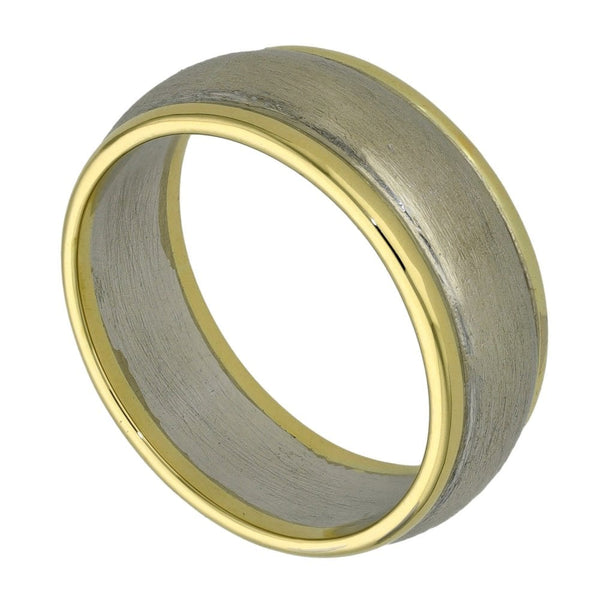 18ct White & Yellow Gold 8mm Wedding Band Ring - 10.0g