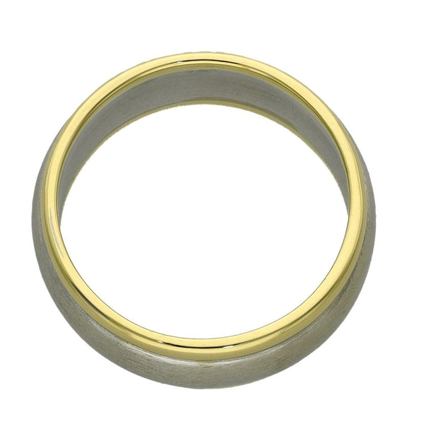 18ct White & Yellow Gold 8mm Wedding Band Ring - 10.0g
