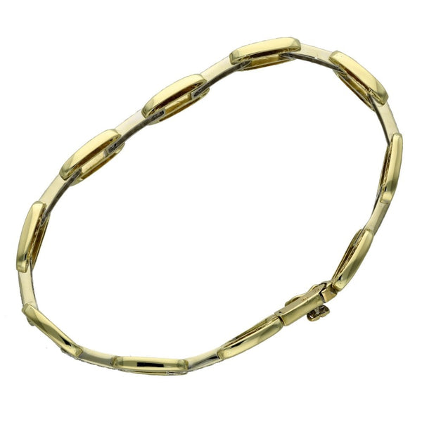 Ladies 9ct Yellow Gold Cubic Zirconia Link Bracelet - 7.5"