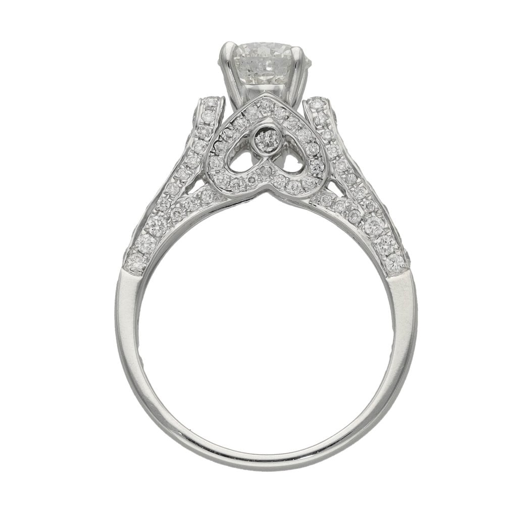 Ladies 18ct White Gold 1.68ct Diamond Encrusted Ring - Size M