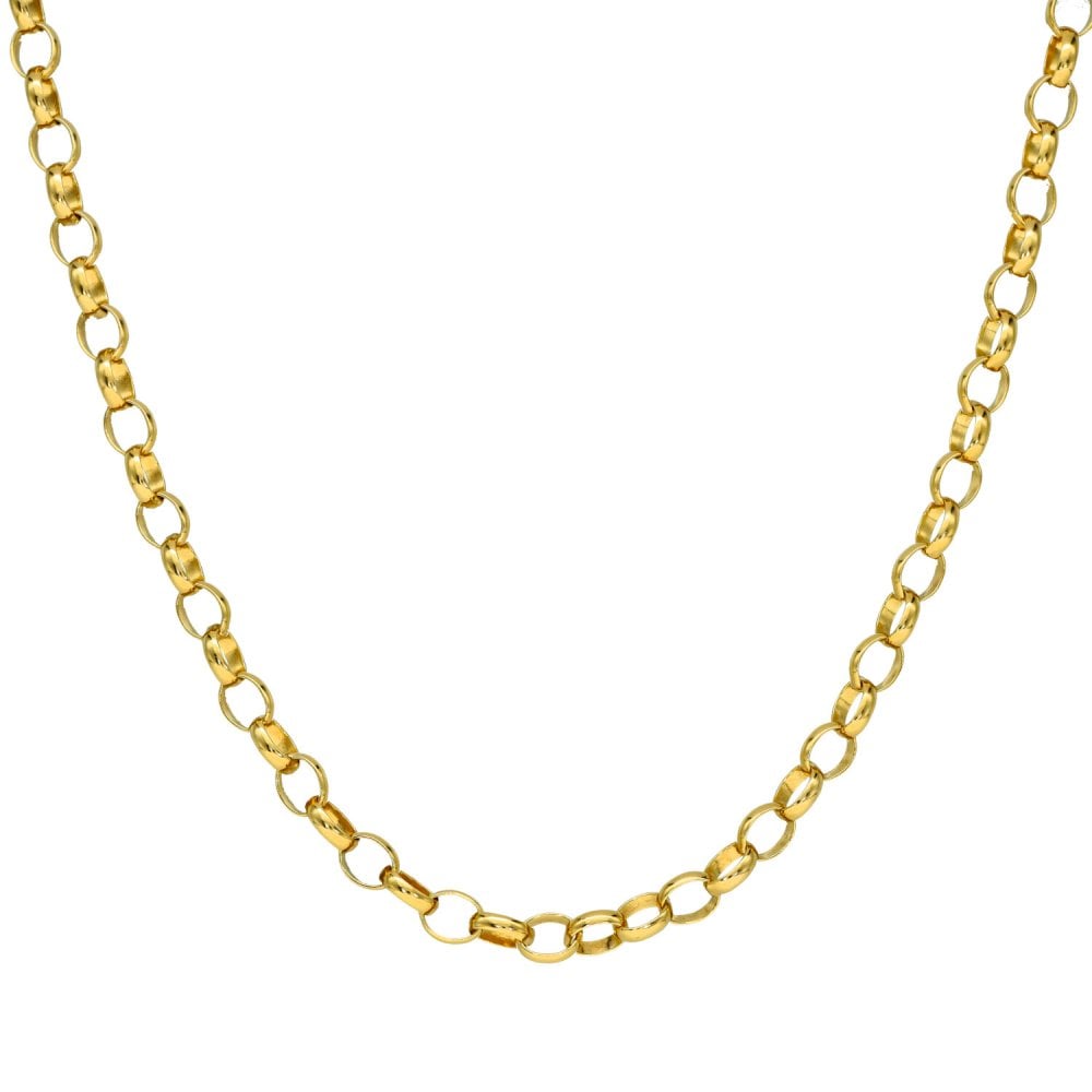 Ladies 9ct Yellow Gold Belcher Necklace & T-Bar Pendant - 8.9g