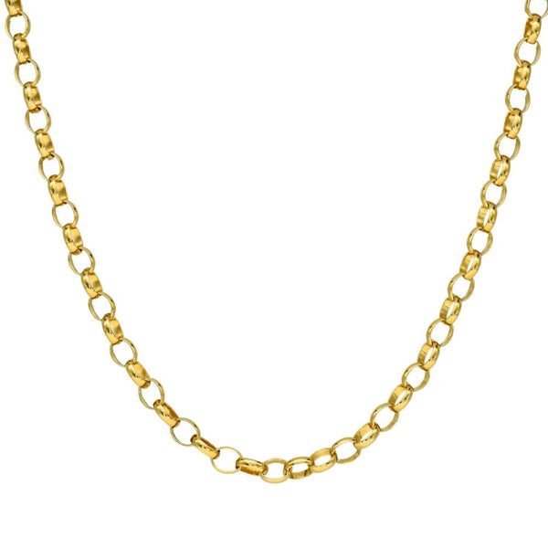 Ladies 9ct Yellow Gold Belcher Necklace & T-Bar Pendant - 8.9g