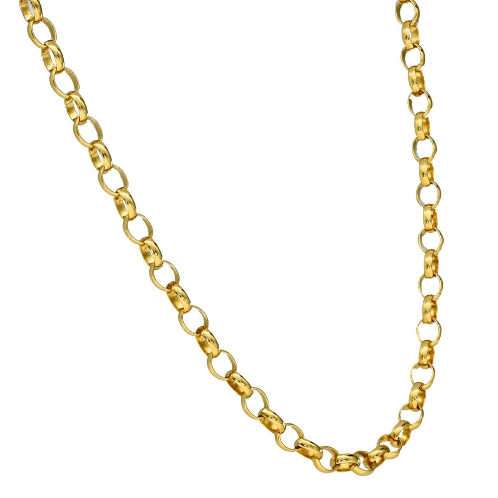 Ladies 9ct Yellow Gold Belcher Necklace & T-Bar Pendant - 8.9g