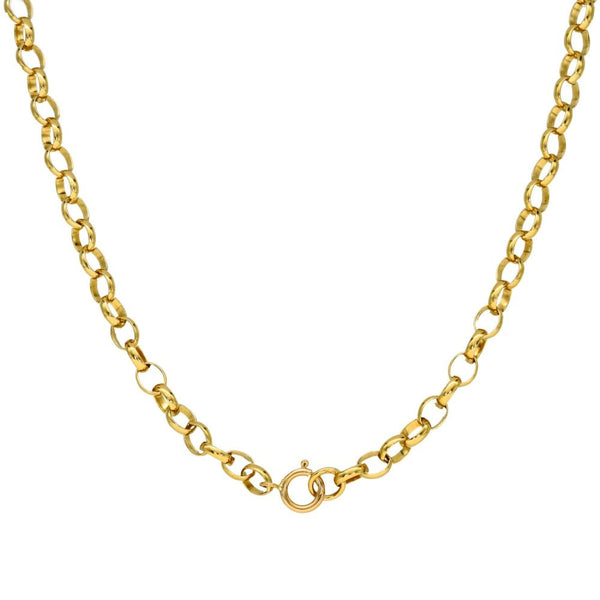 Ladies 9ct Yellow Gold Belcher Necklace & T-Bar Pendant - 8.9g