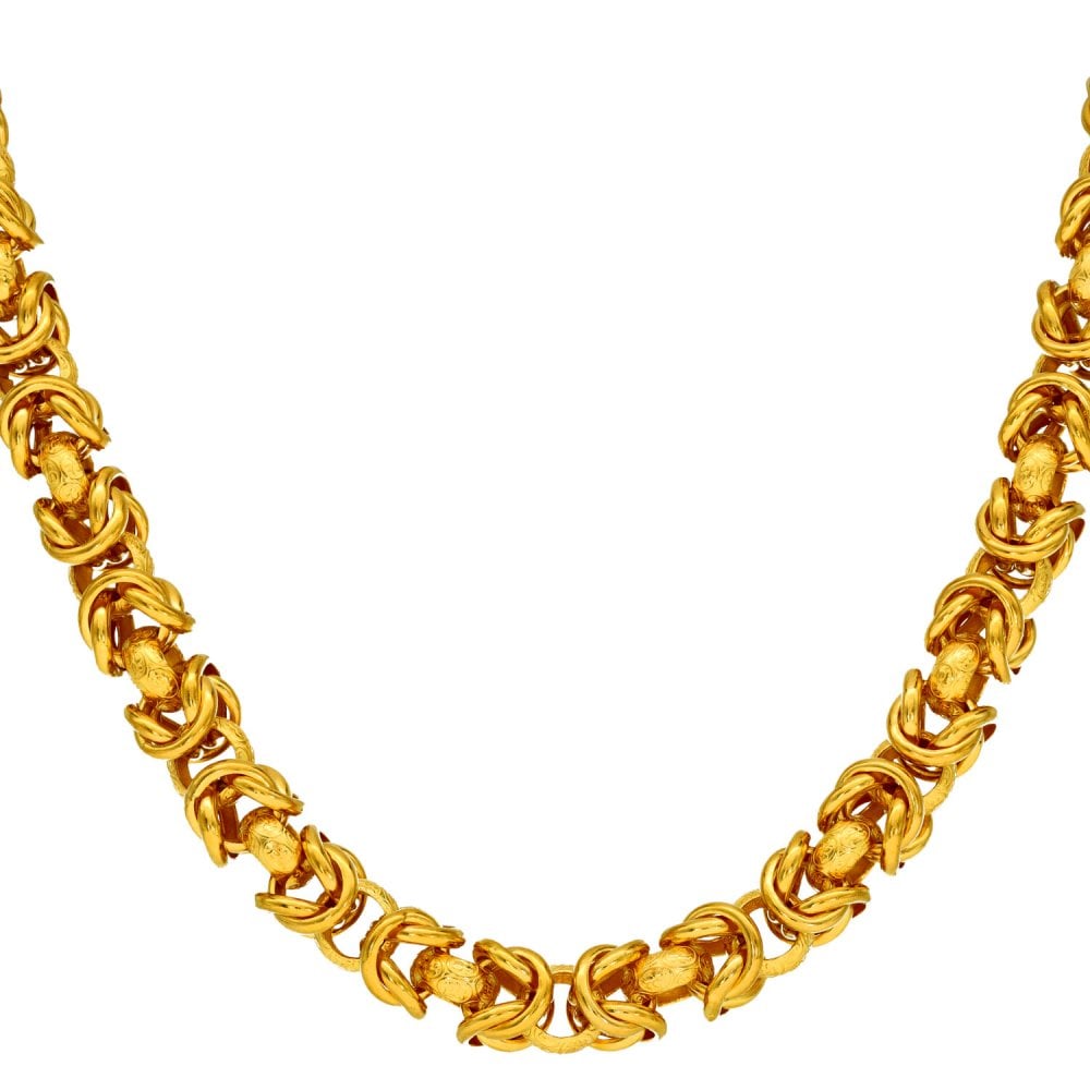 Gents Fine Yellow Gold 24" Byzantine Dragon Chain - 91.3g