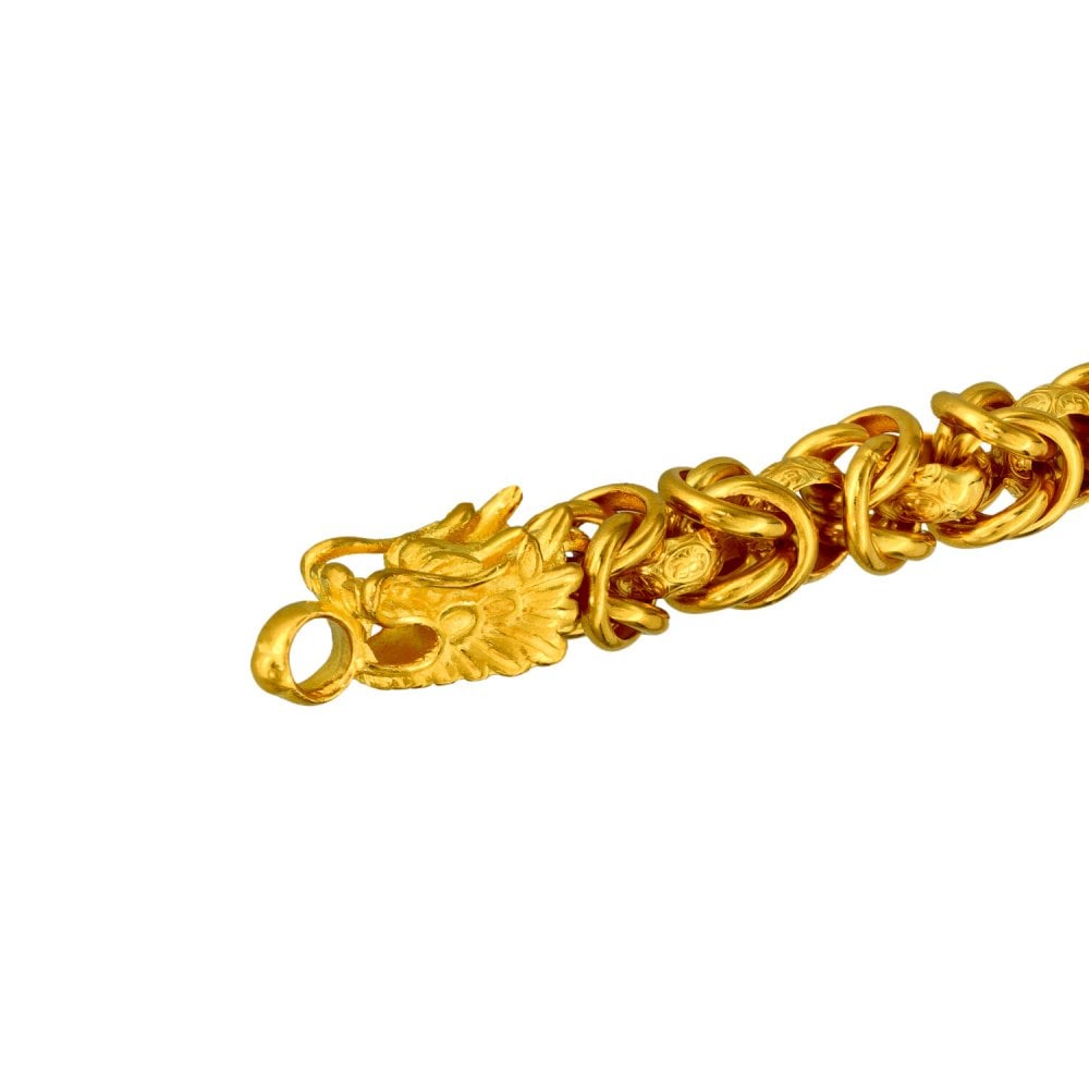 Gents Fine Yellow Gold 24" Byzantine Dragon Chain - 91.3g