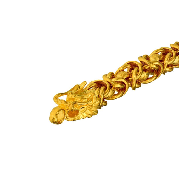 Gents Fine Yellow Gold 24" Byzantine Dragon Chain - 91.3g