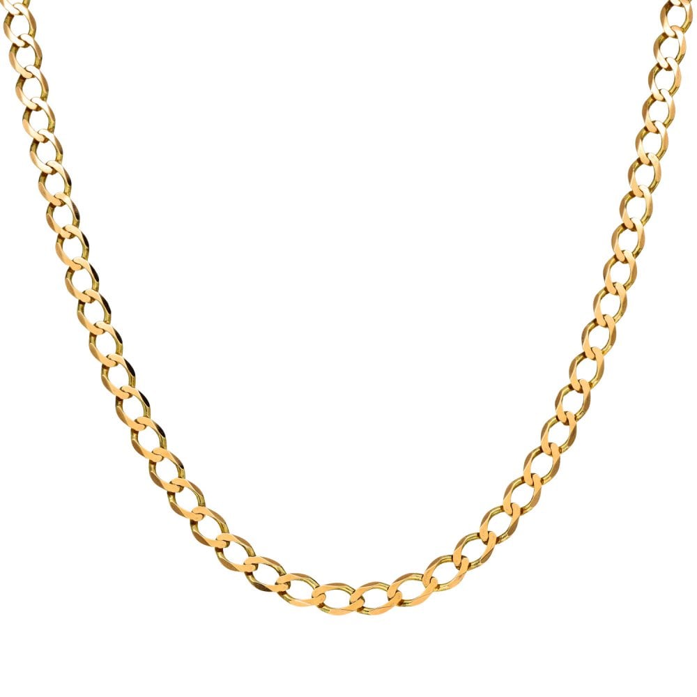9ct Yellow Gold Gents 18" Curb Chain - 6.4g