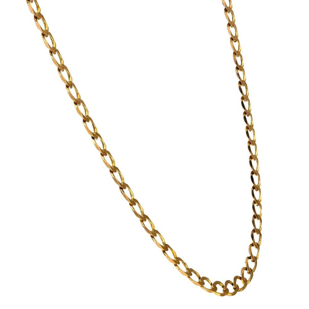 9ct Yellow Gold Gents 18" Curb Chain - 6.4g