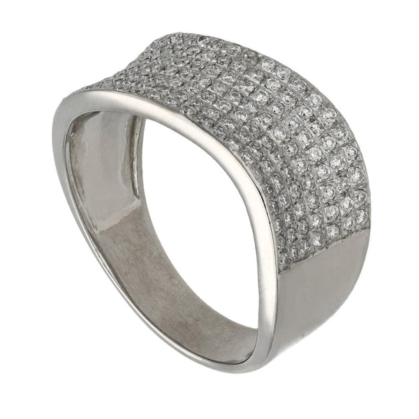 Ladies 18ct White Gold 0.89ct Diamond Wave Ring - Size U