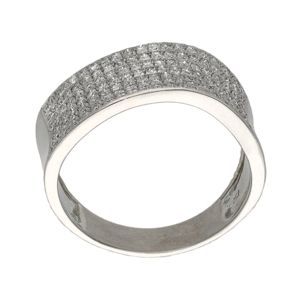 Ladies 18ct White Gold 0.89ct Diamond Wave Ring - Size U