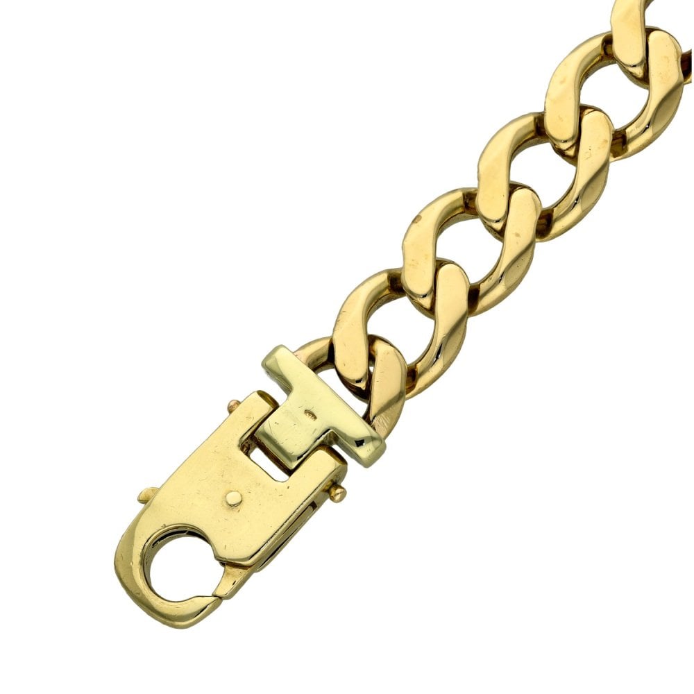 Gents 9ct Yellow Gold 8.5" Heavy Curb Bracelet - 69.5g