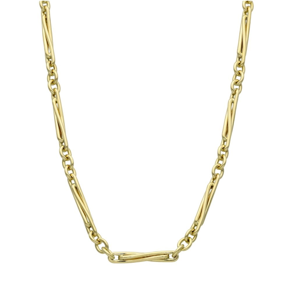 Ladies 9ct Yellow Gold 18" Twist Link Necklace - 21.3g
