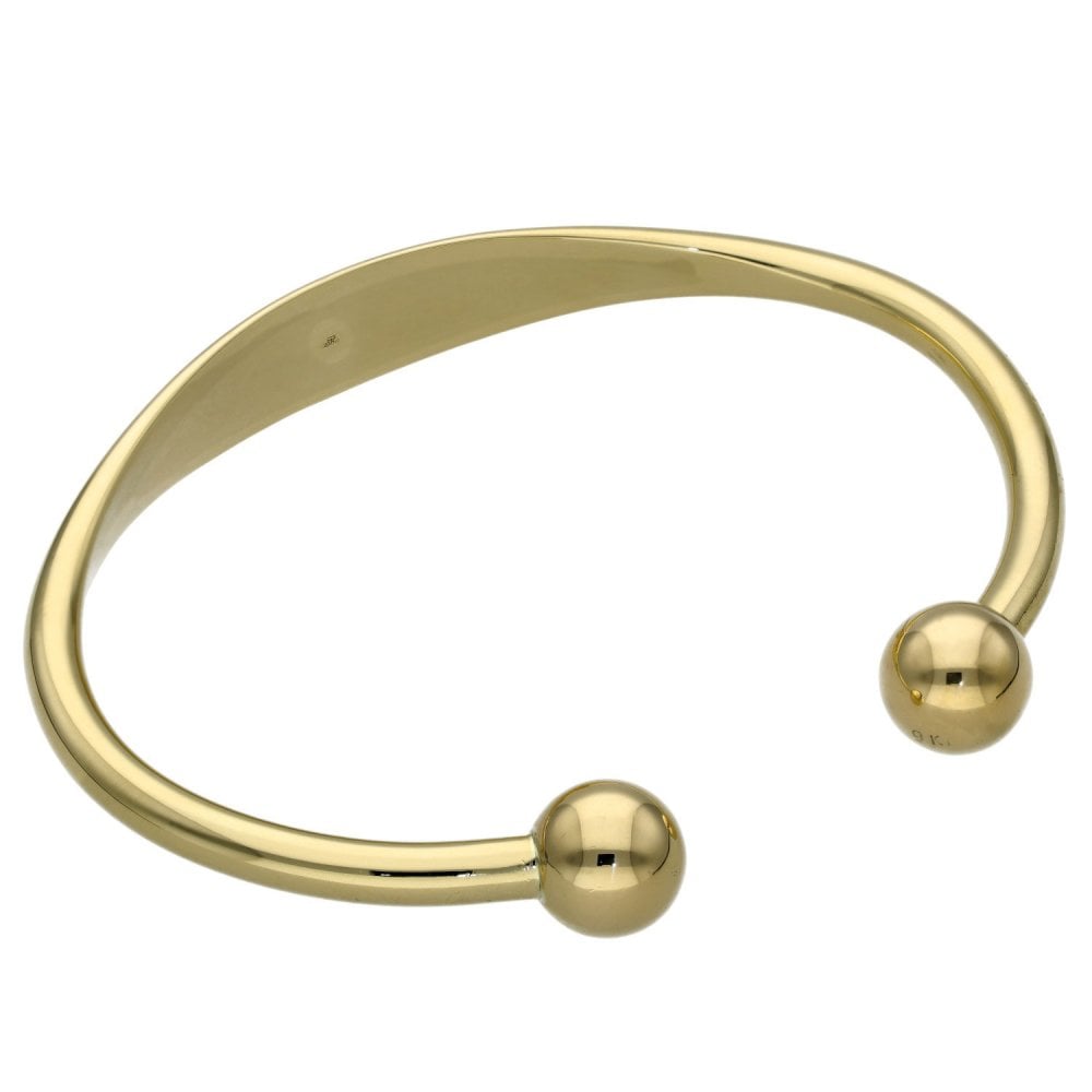 9ct Yellow Gold Identity Bar Torque Bangle - 22.5g