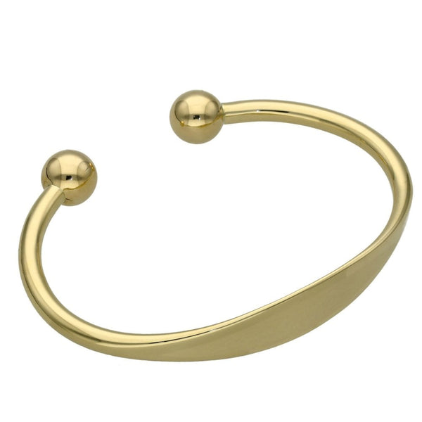 9ct Yellow Gold Identity Bar Torque Bangle - 22.5g