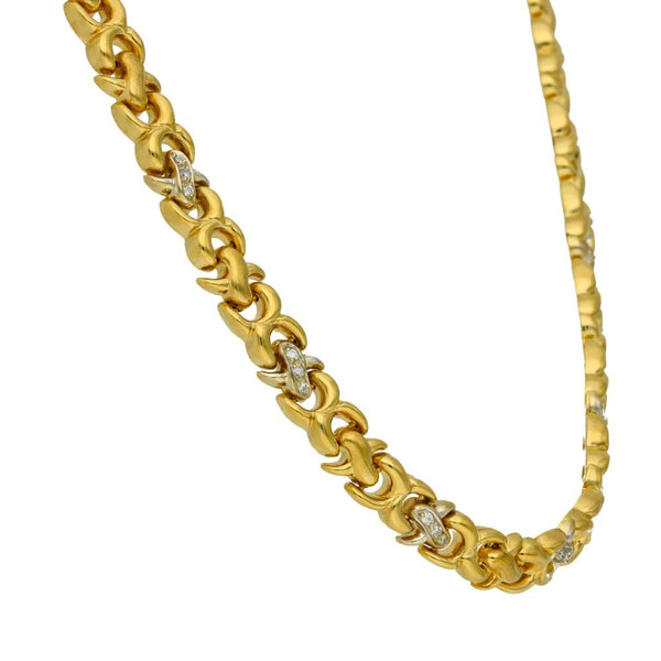 14ct Yellow Gold Diamond Set Necklace - 17" - 0.36ct