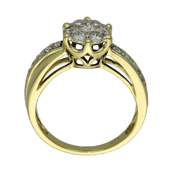 Ladies 9ct Yellow Gold 0.50ct Diamond Cluster Ring - Size M