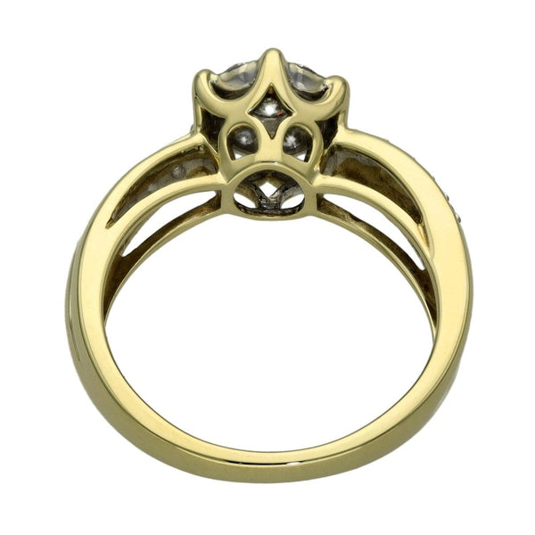 Ladies 9ct Yellow Gold 0.50ct Diamond Cluster Ring - Size M