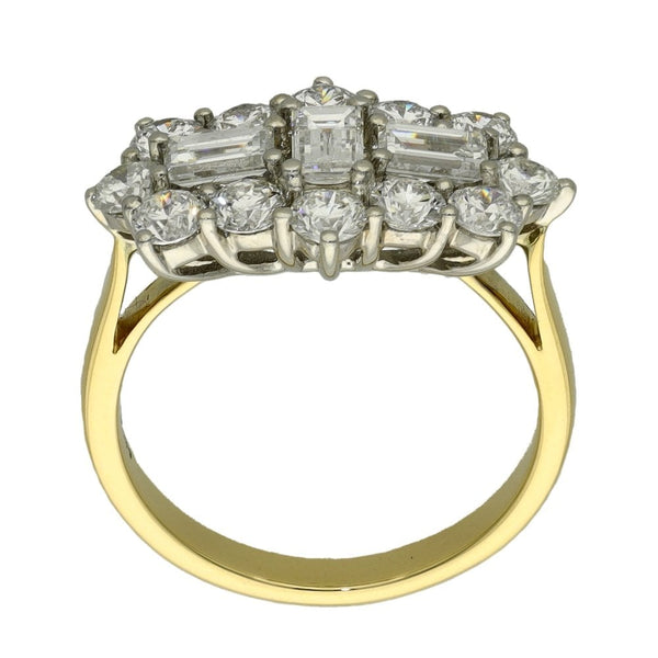 Ladies 18ct Yellow Gold 2.16ct Diamond Cluster Ring - Size M