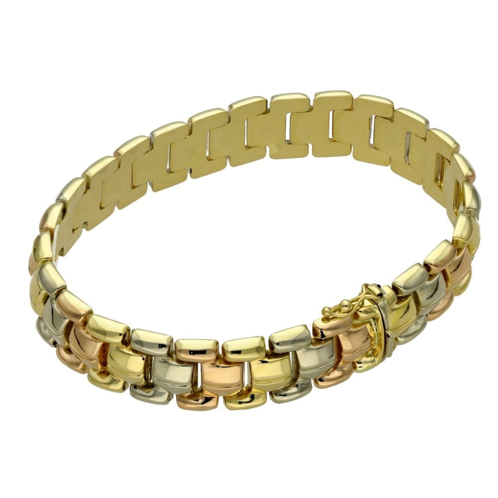 Ladies 18ct Multi Gold 8" Fancy Link Bracelet - 23.0g