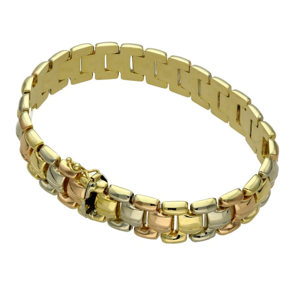 Ladies 18ct Multi Gold 8" Fancy Link Bracelet - 23.0g