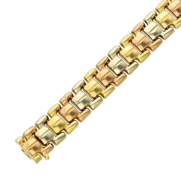 Ladies 18ct Multi Gold 8" Fancy Link Bracelet - 23.0g