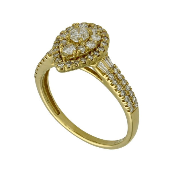 Ladies 18ct Yellow Gold Diamond Cluster Ring - Size R