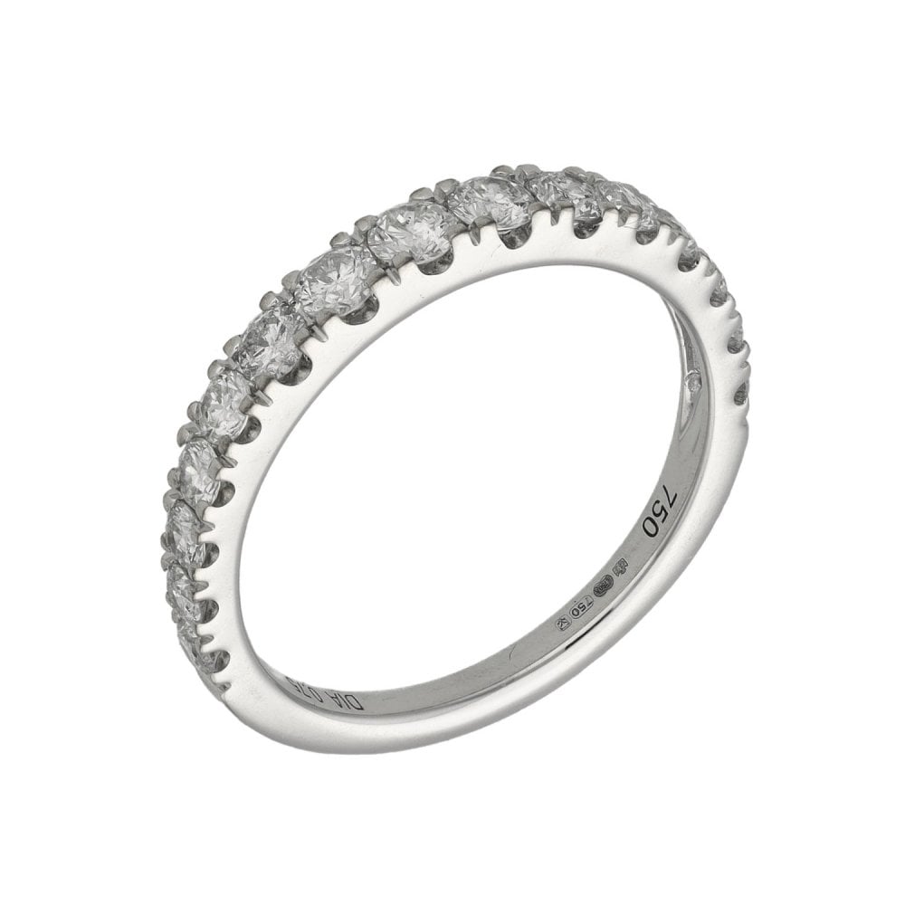 Ladies 18ct White Gold Diamond Eternity Ring - Size M - 0.75ct