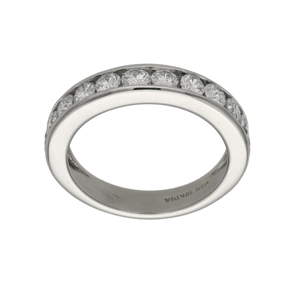 Ladies 18ct White Gold Diamond Eternity Ring - Size L - 0.84ct