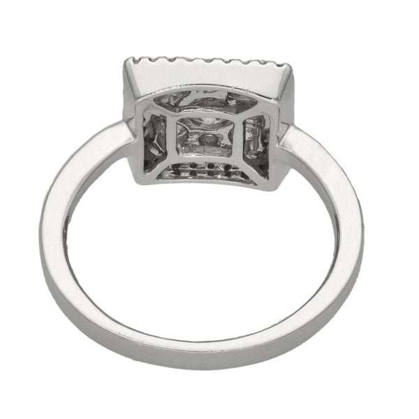 Ladies 18ct White Gold 1.00ct Diamond Cluster Ring - Size N