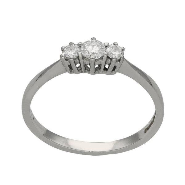 Ladies Platinum Trilogy Diamond Ring - Size L - 0.25ct