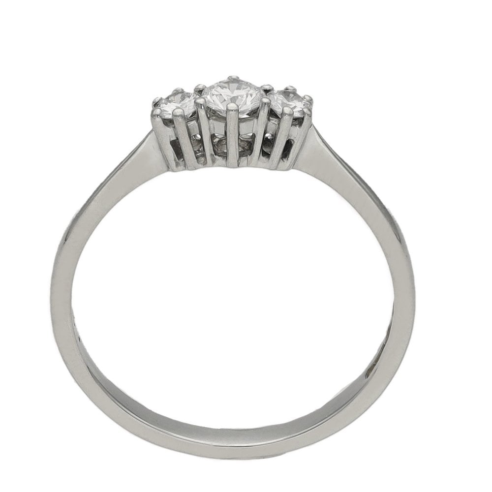 Ladies Platinum Trilogy Diamond Ring - Size L - 0.25ct