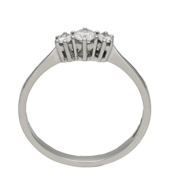 Ladies Platinum Trilogy Diamond Ring - Size L - 0.25ct