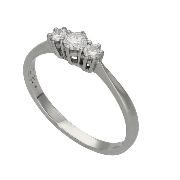 Ladies Platinum Trilogy Diamond Ring - Size L - 0.25ct